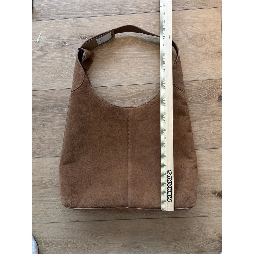 Margot New York Suede Leather Bucket Shoulder‎ Tote Bag - Cognac Brown NWT